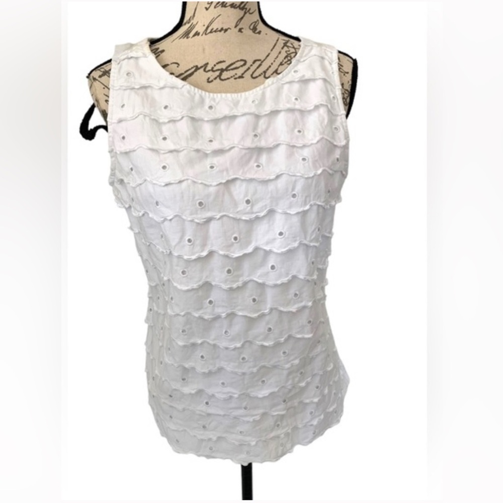 See by Chloe Sleeveless Scalloped Lace Blouse Size 8